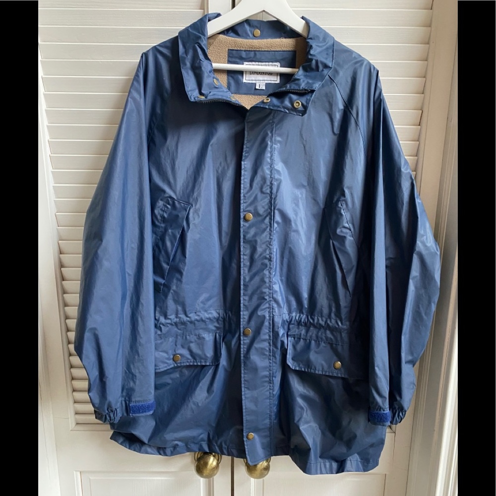 VTG London Fog Rain Coat Blue Warm Men’s LG